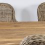 Pyöreä Teak ruokapöytäryhmä Catalina ja 4 Catalina rottinkituolia