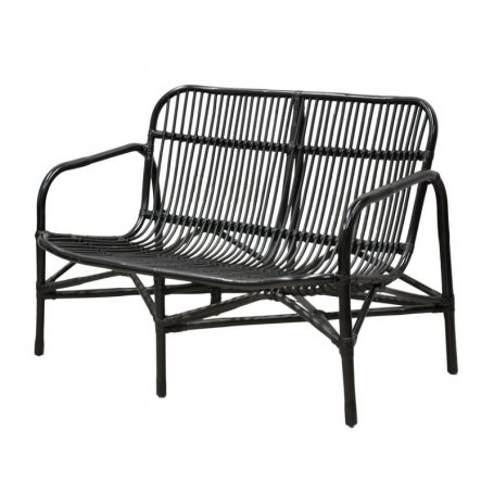 Olivia, rottinkinen musta sohva